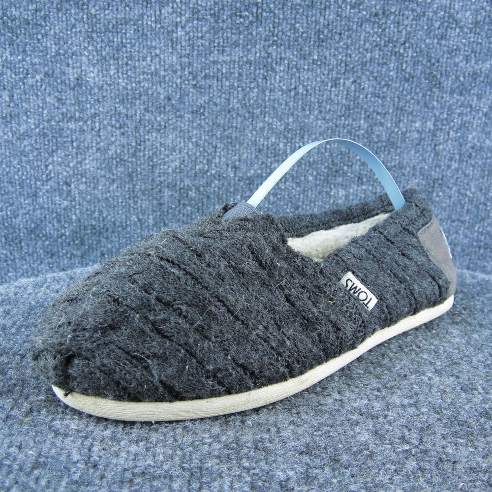 TOMS Women Flat Shoes Gray Fabric Slip On Size 6 Medium